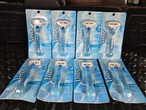 (8) GILLETTE VENUS Women's Razor Handle 1 Cartridge Razorblade Original Blue-NEW - Picture 1 of 2