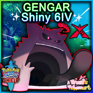 Pokemon SWORD and SHIELD ✨ULTRA SHINY GENGAR 6IV GMAX✨ Battle Ready +MasterBall