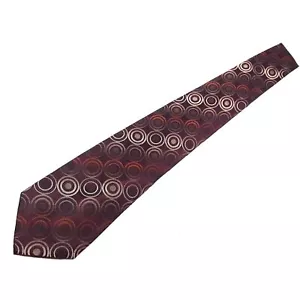 Arrow Mens Necktie Tie 100% Silk 58" Purple Beige Orange Geometric Dots - Picture 1 of 3