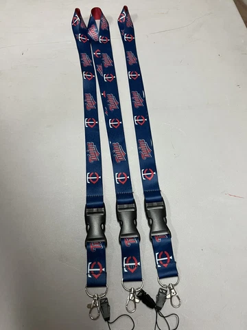 Minnesota Twins Baseball MLB Lot Of 3 Lanyard Key Ring Keychain Safety Clip New Cover