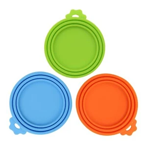 3 Pack Pet Food Can Covers Universal Can Lids Safe/Silicone Dog&Cat Food Can Lid - Picture 1 of 6