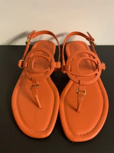 New - Women’s Coach Jeri Geranium Leather Thong Sandals Size 6.5 B - Picture 1 of 11