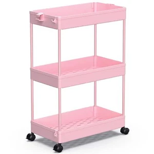 SPACEKEEPER Rolling Storage Cart 3 Tier Bathroom Cart Organizer Laundry Room ... - Picture 1 of 7