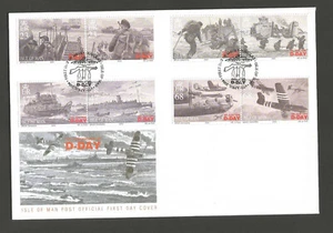 ISLE OF MAN 2004 60th ANNIV. OF D-DAY SET on UNADDRESSED FIRST DAY COVER - Picture 1 of 1