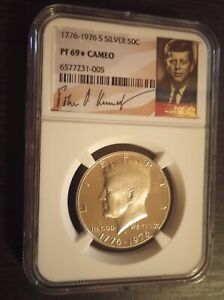 1776-1976 S Mint Silver 50C Kennedy NGC PF 69* Star Cameo Half Dollar JFK Label