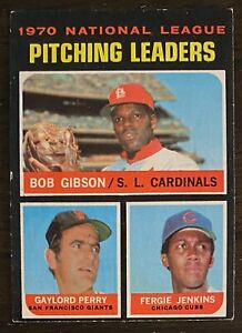 1971 Topps NL Pitching LL Bob Gibson, Gaylord Perry, Fergie Jenkins #70 VG-VGEX