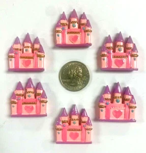 6 PIEZAS RESINA PLANA DE ESPALDA PLANA DE CUENTO DE HADAS PRINCESA CASTILLO PARA ARCO DE PELO CENTRO VENTA OMGG - Imagen 1 de 1