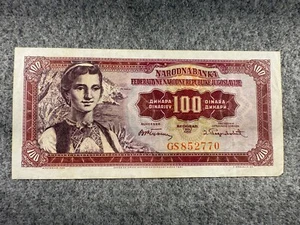 1955 Yugoslavia 100 Dinara P69 Banknote SPC696 - Picture 1 of 2