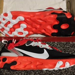 Nike React Element 55 Red Orbit Black Gray Silver Sneakers Size 10.5 BRAND NEW!! - Picture 1 of 10