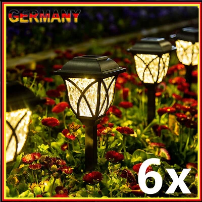 Solarleuchten Garten, 6er Set Solarlampen für Außen, LED Licht Solar Wegeleuchte - Bild 1 von 4