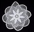 Vintage Antique White Round Floret Crochet Doily 16 Inch From Point to Point