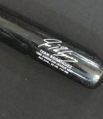 Ivan Pudge Rodriguez Louisville Slugger Promotional Bat Texas Rangers MVP 1999 - Image 1 of 2