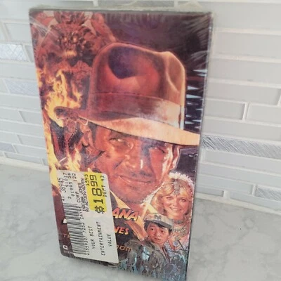 INDIANA JONES and the TEMPLE OF DOOM VHS Sealed 1986 Black Back Cover watermark - Image 1 of 4