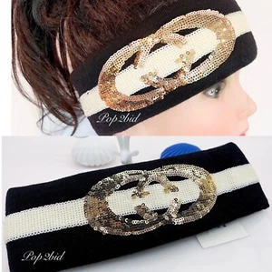 NEW 100% Authentic GUCCI Sequin GG Embellished Wool Headband Size M (57cm) - Picture 1 of 11