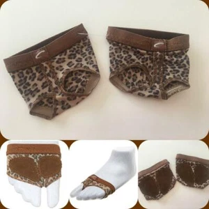 Capezio footUndeez Lot 2 Pair NEW Leopard Lyrical Dance XL 12-13 HO7S Half Shoe - Picture 1 of 7