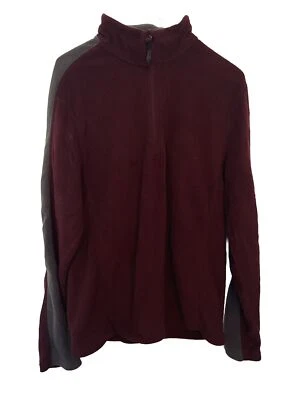 Outdoor Life Fleece Jacket Gray Burgundy Henley 1 4 Zip Active Hiking Hunt XLG - Image 1 of 4