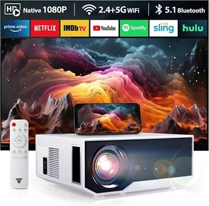 2024 Newest Projector with Wifi Bluetooth 15000lux 500ANSI Native 1080P Bluet... - Picture 1 of 7