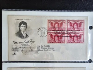 1948 Francis Scott Key, Scott 962, Block Of Four 3c Stamp FDOI - Picture 1 of 1