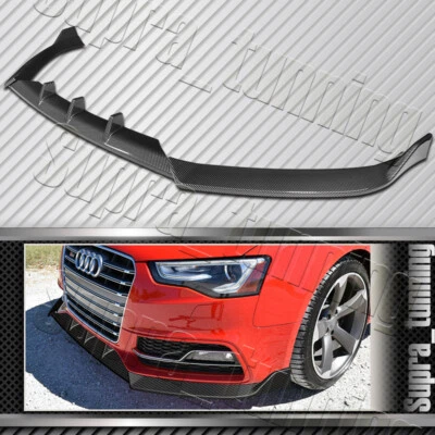 Labio de alerón de parachoques delantero de 3 piezas para Audi A5/S5 2013-2016 (aspecto carbono) Foto 1 de 4