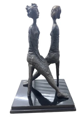Pino Conte Confidence 2 Women Bronze Sculpture - Image 1 of 4