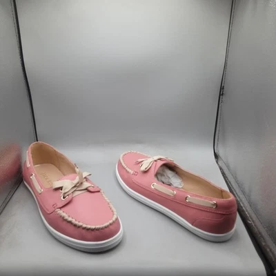 Кожаные мокасины для катания на лодках Jack Rogers Bonnie 9 М розовая платина A193 - Изображение 1 из 4