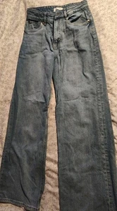 Jeans donna H&M super alti gamba larga taglia 6 blu denim lavato leggero - Foto 1 di 5