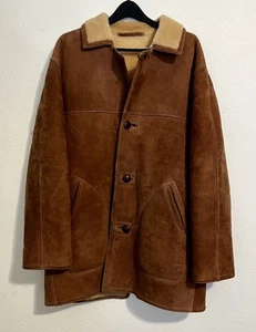 Vintage David Church Sheepskin Shearling Rancher Coat Yellowstone Size 44 - Picture 1 of 7