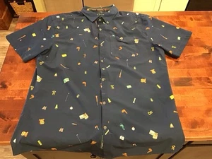 Perfect WILLIAM MURRAY Men’s BUTTON DOWN Golf Shirt, X-LARGE, BLUE - Picture 1 of 6