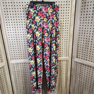 Lulu's Paperbag-Hose gelb rosa Blumen Blumendruck weites Bein Größe Small - Bild 1 von 8