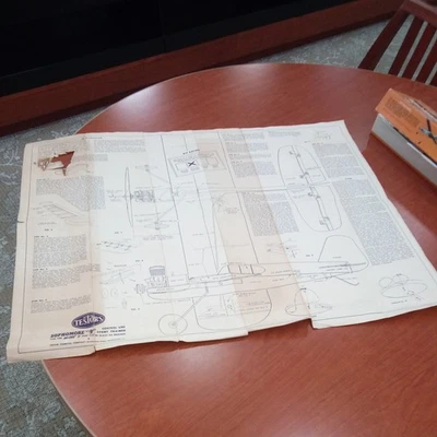 Vintage 1970 Testors  sophomore stunt trainer Control Line Airplane instructions - Image 1 of 4