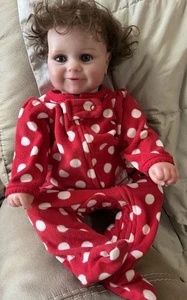 19 Zoll Reborn Baby Puppe blaue Augen anatomisch korrekt Mädchen Weihnachten Outfit - Bild 1 von 10