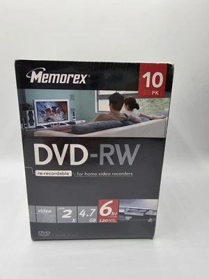 Memorex 10 x DVD+RW - With Full SIze Cases - 4.7gb - NEW/SEALED - Image 1 of 4