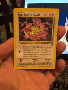 Pokemon Team Rocket's Meowth 18 Black Star Promo Vintage WOTC NM-M - Picture 1 of 2
