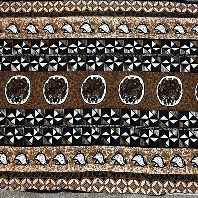 Mantel de tela de corteza vintage 40x93,5 marrón geométrico cresta de pájaro texturizado Foto 1 de 4