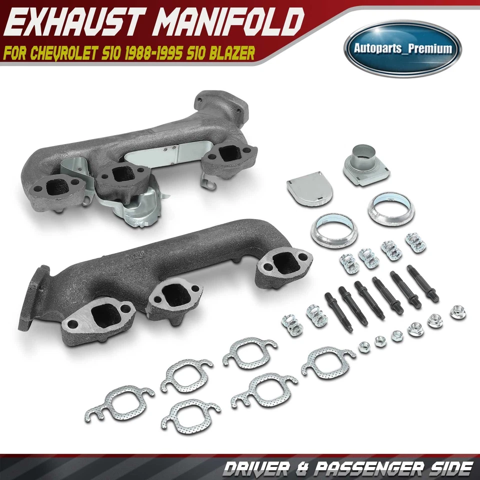 2x Kit de colector de escape izquierdo y derecho para Chevrolet S10 Blazer GMC S15 Jimmy Olds Foto 1 de 4