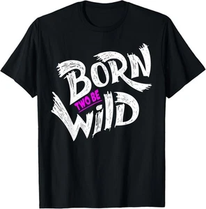 Born Two Be Wild 2 Year Old 2nd Birthday Toddler Boy Girl T-Shirt Hoodie - Picture 1 of 13