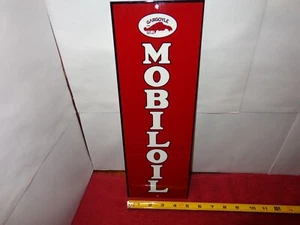 5 x 15 in MOBIL GARGOYLE MOBILOIL ADVERTISING SIGN HEAVY DIE CUT METAL # Z 262 - Picture 1 of 6