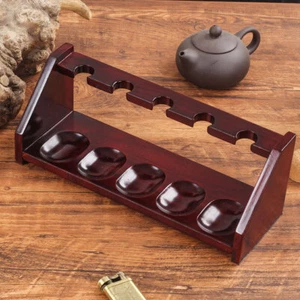 Wooden Tobacco Display Rack Tobacco Pipe Wooden Smoking Pipe Stand For 5 Pipes - Picture 1 of 6