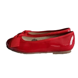 THEE BRON Girl's Little Kid Ballet Flat Red Mary Jane Shoes Bows Size 3M - Picture 1 of 12