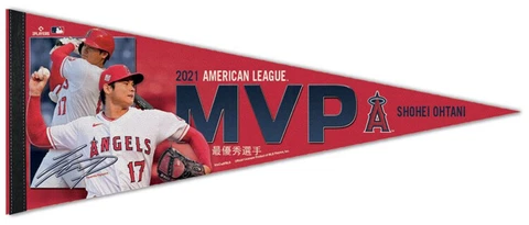 SHOHEI OHTANI Los Angeles Angels 2021 AMERICAN LEAGUE MVP Premium Felt PENNANT Cover