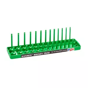 Hansen Global 1404 1/4" Dr. Metric Socket Holder Organizer Tray - Green - Bild 1 von 1