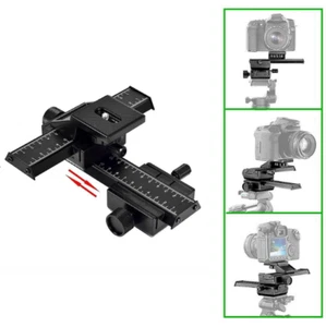 Portable 4 Way Macro Focusing Rail Slider Shooting Tripod Head for DSLR Camera - Picture 1 of 6