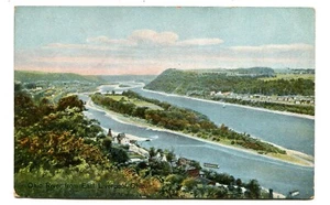 East Liverpool, OH. Aerial view of Ohio River, c.1910. Beautiful card. - Picture 1 of 2