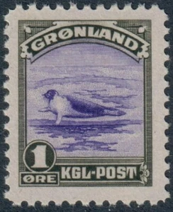 GROENLANDIA. 1945. #10. The American Issue. Sello de arpa de 1 Øre. VF MNH (PK2436) - Imagen 1 de 1