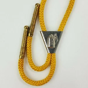 Vintage Hofbrauhaus Bolo Tie HB Beer Stein Mug Germany Tankard Brass Tips - Picture 1 of 10