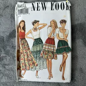 Falda midi New Look patrón 6051 talla 6-16 Misses mini acampanada en capas Y2K años 90 - Imagen 1 de 6