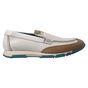 DOLCE & GABBANA Shoes White Brown Leather Slip On Men Moccasin EU39 / US6 750usd - Picture 1 of 10