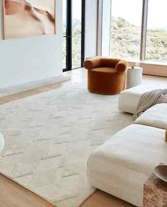 Handmade Rugs | 9x10, 6x10, 6x9, 8x13 | Tufte Cream Rug | Hand Tufted | - Picture 1 of 5