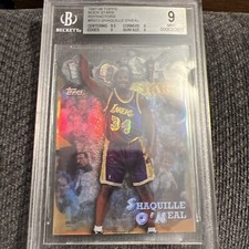 1997-98 Topps Shaquille O'Neal Rock Stars Refractor #13 BGS 9 MINT Lakers