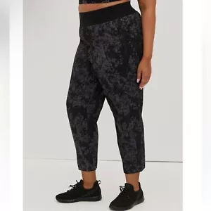 Pantalone attivo tessuto elasticizzato Torrid Happy Camper nuovo con etichetta nero a pois taglia 6X - Foto 1 di 5